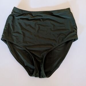 High-Waist Bikini Bottom - Deep Green